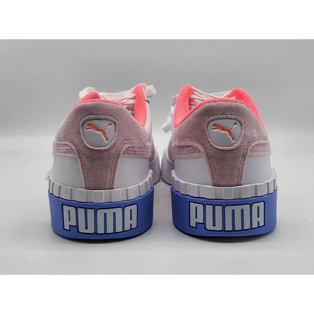 Puma Cali Valentine Women's Sneakers Size 6.5 White‎ Pink Leather Low Top Shoes